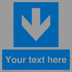 Custom Directional signage blue down arrow 